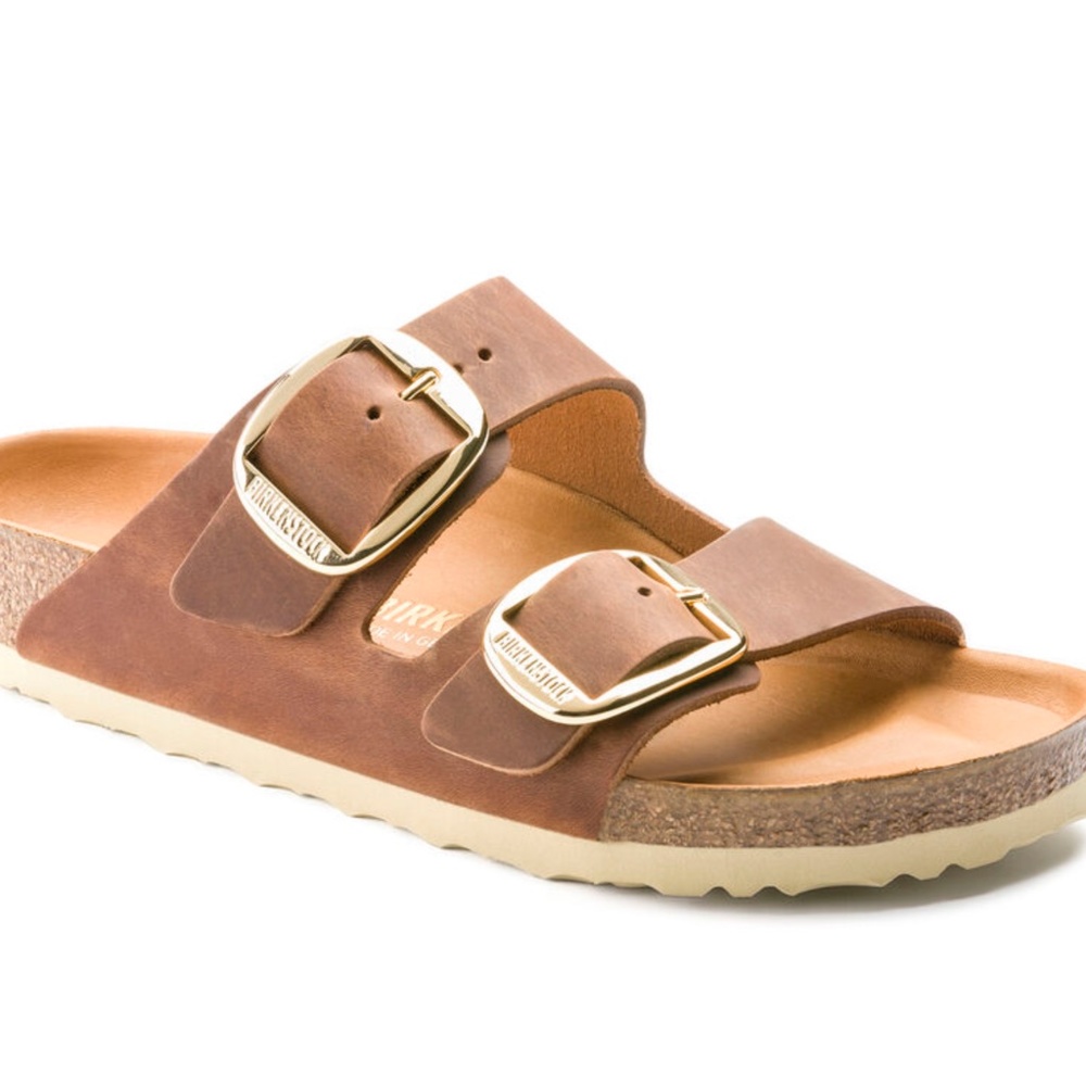 Birkenstock Big Buckle Arizona Sandals Cognac Euro 40 Womens 9 Worn Once